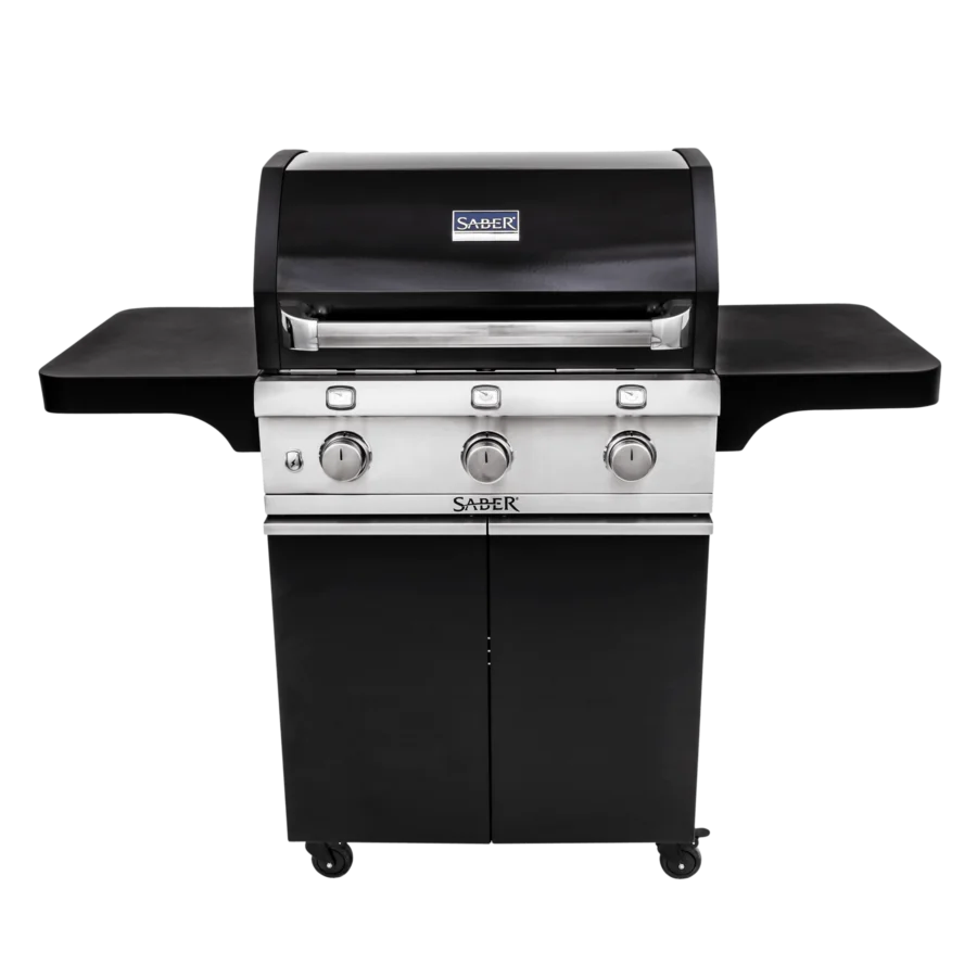 SABER® Cast Black 3-Burner Gas Grill