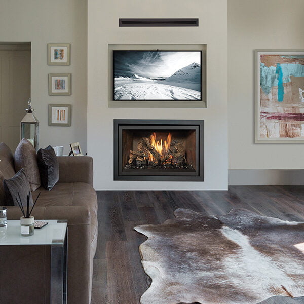 Living room in a converted barn.